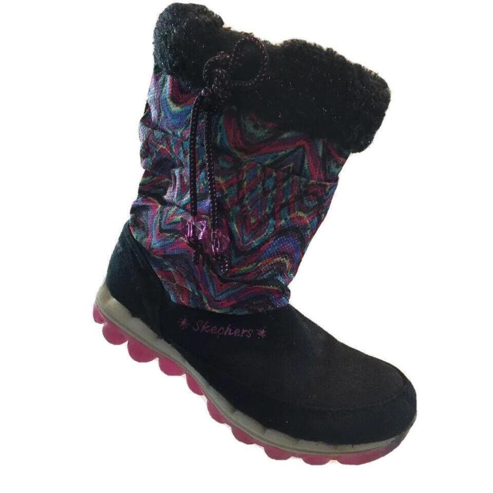 Skechers Boots Girls 4 Winter Skech-Air Chills Teen Suede Fabric Groovy Boho